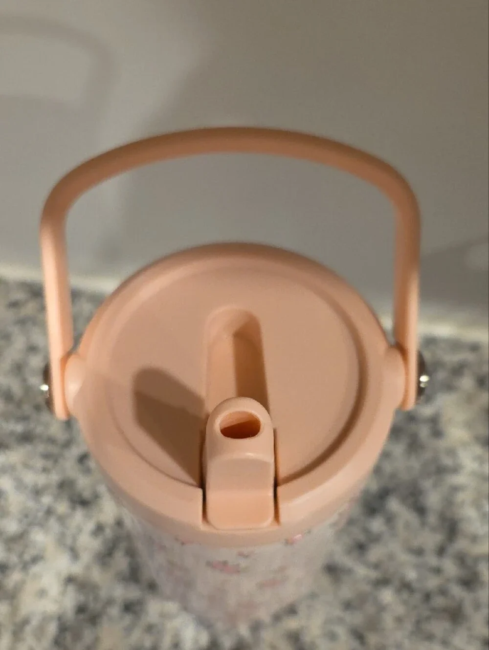 The Spring Shop Pink Floral Insulated Tumbler with Peach Handle